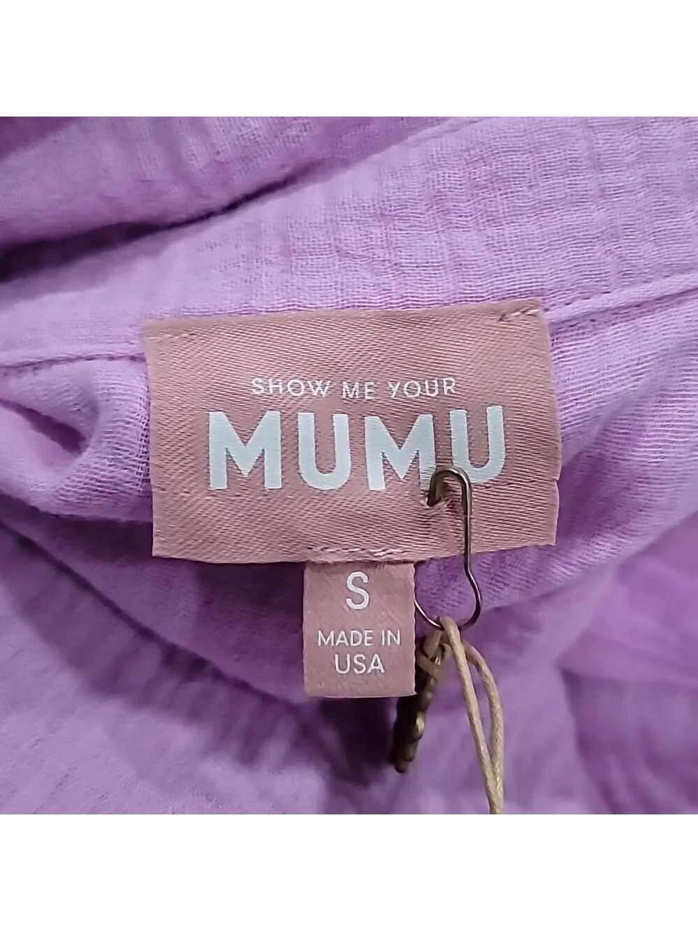 Show Me Your MuMu Boyd Button Down Shirt Size S Pink Purple NWT - Picture 9 of 11